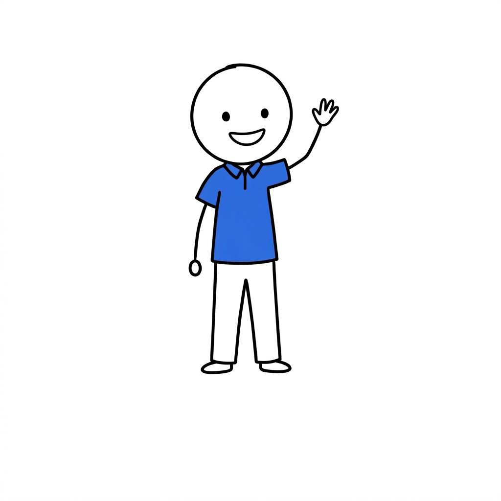Ah Hock waving hello